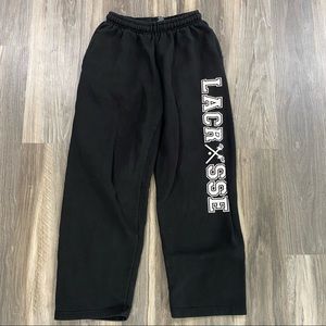 black lacrosse sweatpants